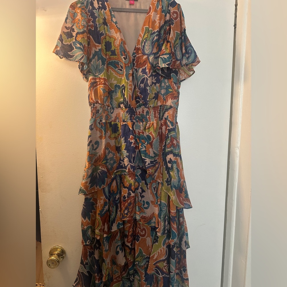 Vince Camuto Multicolor Floral Midi Dress